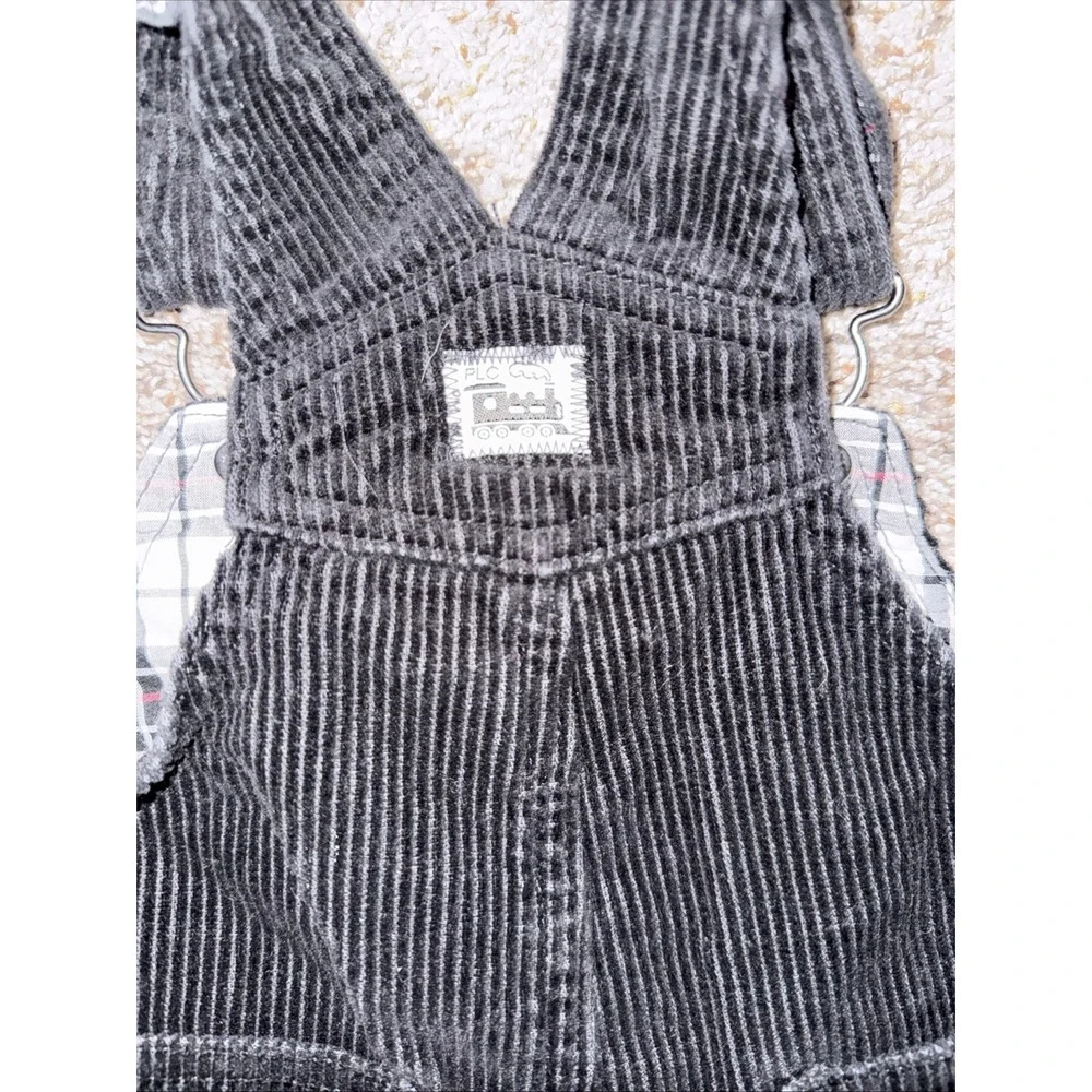 VTG Black Corduroy Bib 18M Overalls Plaid Shirt 12M Children's‎ Place Train 2003
